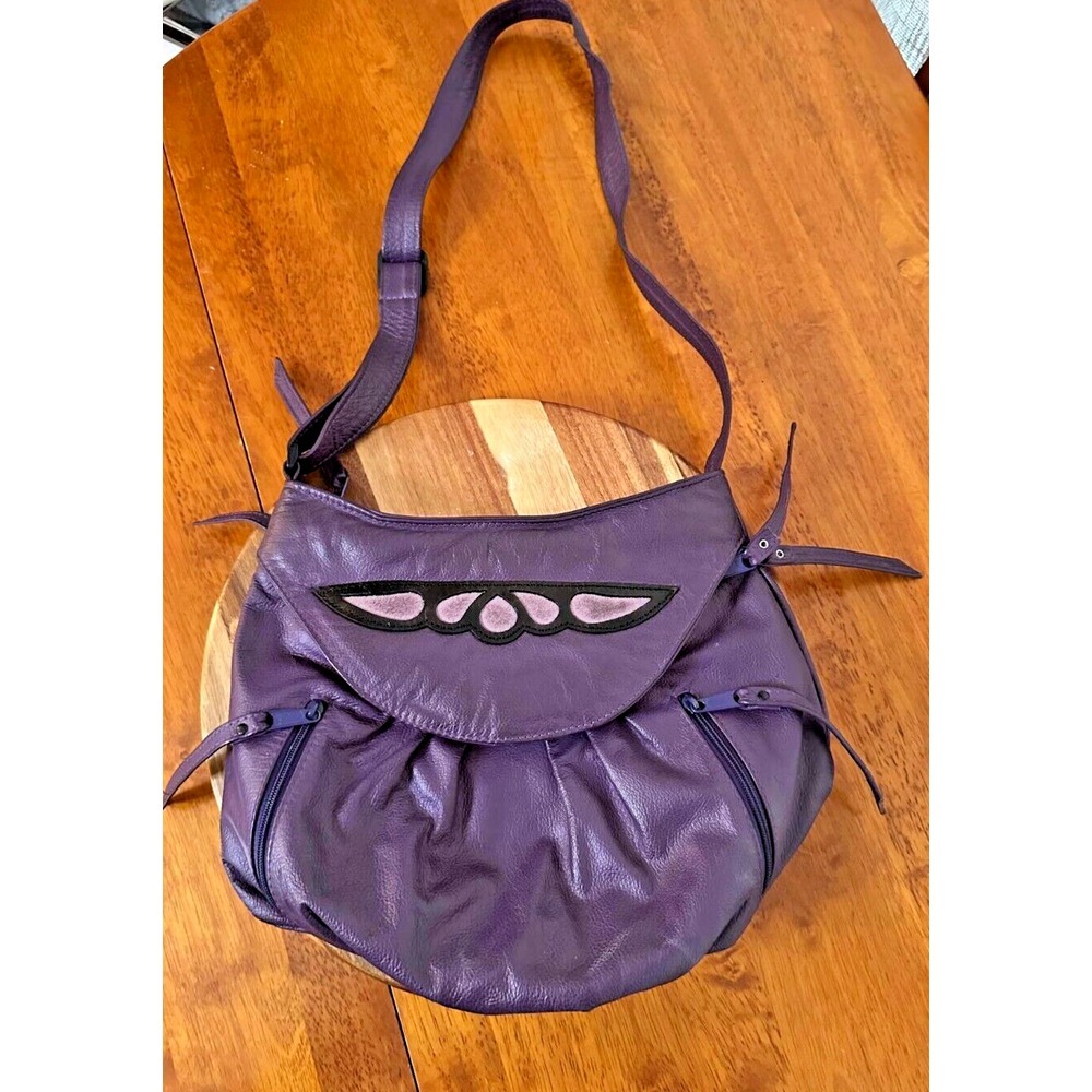 Rare Purple Leather Boho Purse
